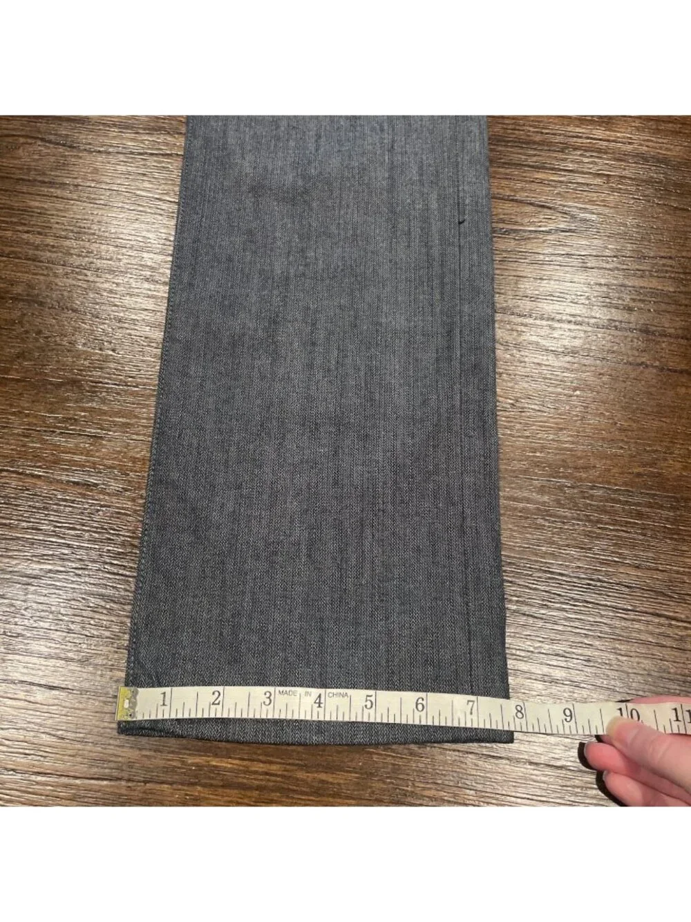 AG Matchbox Slim Straight Pant 32x34.5 Navy Gray Herringbone Office Work Stretch